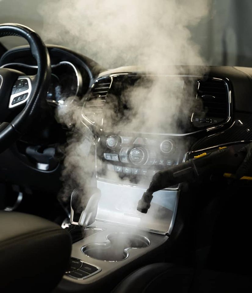 Stream cleaning inside of car